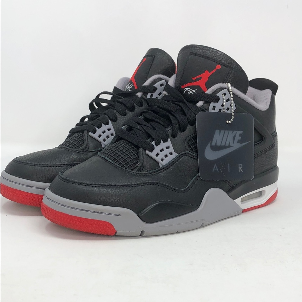 Air Jordan 4 Retro Bred Reimagined FV5029-006 Black Fire Red Sneakers- Size 8.5 - Picture 8 of 14